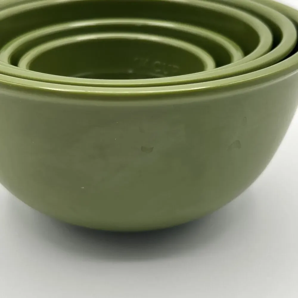 Vintage Melamine Nesting Measuring Cups Green Set Of 5 Palm Nice 1/4 Cup - 2 cup